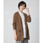 カーディガン 「洗える」KNIT BASIC ロング カーディガン レディース