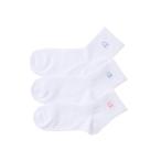 靴下 「Champion/チャンピオン」レディース 「3足組」クォーターレングスソックス 刺繍ロゴ「ノンパイル」 レディース