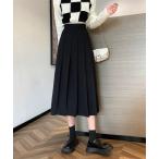 スカート Aラインハイウエストプリーツスカート