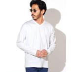 tシャツ コットンVネック無地ロンT 長袖Tシャツ メンズ