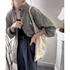 シャツ ブラウス シャツに着替えて春気分♪ワンポイント刺繍起毛素材ストライプ＆チェック柄オーバーシャツ