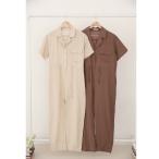 ブラウス シャツ シャツデザインコンビネゾン レディース