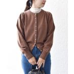 ニット *〈手洗い可能〉パールモチーフボタンパイピングカーディガン◆