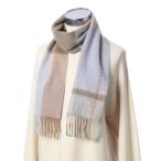 マフラー ストール カシミヤ100％マフラー　ブロックチェックチェック レディース