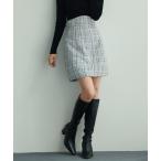 ショッピングツイード スカート ツイード生地ペチパン付きミニスカート