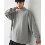 tシャツ ハイポンチ モックハイネック ビッグシルエットドレープ長袖カットソー メンズ レディース