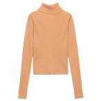 ニット タートルネックカラーリブニット レディース