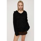 ニット HOODED TUNIC KNIT TOPS フーデッド チュニック ニット トップス レディース