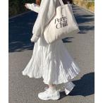 スカート ＼丈が選べる／ ロングスカート 秋冬 フレア Aライン ストレッチ  シワ くしゅくしゅ チュールスカート