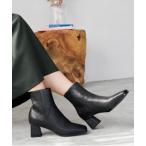 ブーツ 「本革」「NICAL」ワイドスクエアトゥショートブーツ/24405 レディース