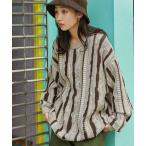 セーター ニット ヴィンテージライクジャガードストライプクルーネックプルオーバーニット メンズ レディース