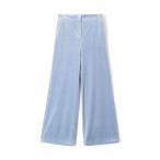パンツ ストレッチベロア セミワイドパンツ レディース