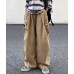 カーゴパンツ サイドポケットワイドストレートミリタリーカーゴパンツ フェード WO22W2PT03「WB ORIGINALS」 メンズ レディース