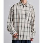 シャツ ブラウス サイドスリットルーズレギュラーカラーブロードL/Sシャツ