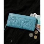 財布 KATHARINE HAMNETT LONDON/キャサリンハムネットロンドン ROSE STITCH ラウンドファスナー ロングウォレット レ