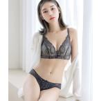 ブラジャー ショーツセット 「1.5倍盛りノンワイヤー!もちふわパッドで丸胸メイク」モーニングルーティンブラ/ダスティフルールブラジャー&ショーツ