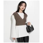 tシャツ バックロゴロンT×ニットベ�