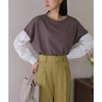 tシャツ Tシャツ 袖ドッキングカットソー S0430【IAMUSE】