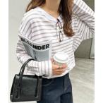 tシャツ コットン天竺ボーダー長袖Tシャツ レディース