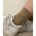 靴下 レディース WEGO/ワンポイント刺繍パイルリブソックス