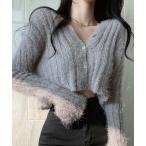 ニット セーター シアークロップドカーディガン レディース