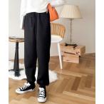 《ms+ ideal》大人の上級者パンツ。裾スリット中綿キルティングジョガーパンツ