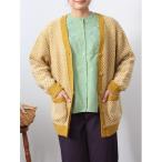 カーディガン 「M〜5L 大きいサイズ」リンクス柄 ロングカーディガン レディース