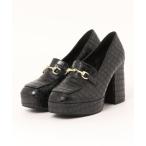 パンプス ElvisLuce(エルビスルーチェ)ビット付きチャンキーヒールローファー