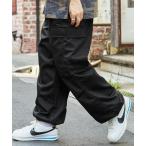カーゴパンツ ワイドテーパード 裾ドローコード タックミリタリーカーゴパンツ メンズ レディース