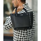 ショッピングスタッズ トートバッグ 「SOMEDIFF」スター スタッズ PU レザー ミニトート バッグ メンズ メンズ レディース