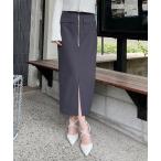 マルチサイズ スカート フロントZIPハイウエストタイトスカート