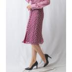 スカート アーガイルシフォンミディ丈スカート