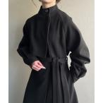 コート アウター スタンドカラーフレアロングコート レディース