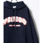 パーカー VISION STREET WEAR/ヴィジョンストリートウエア ビッグシルエット 裏起毛 タギングロゴ ワッペン刺繍 スウェット パーカー