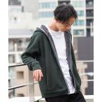 パーカー ニット裏ボアジップアップパーカー メンズ
