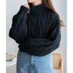 ニット セーター WEGO/ケーブルタートルニット レディース