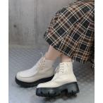 ブーツ 「sesenta」トラックソール チロリアン風 「厚底」レースアップブーツ レディース