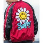 スカジャン 「SMILEY FACE/スマイリーフェイス」フラワースマイルスカジャン メンズ レディース