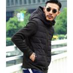 ショッピング裏起毛 ブルゾン アウター 裏起毛ジャージ切替サーモ中綿ジャケット メンズ