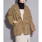 コート アウター チェックミドル丈