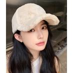キャップ 帽子 レディース ふんわり起毛の刺繍ロゴキャップ レディース