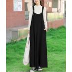 サロペット オーバーオール ボリュームワイドサロペット レディース