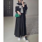 ワンピース ボリュームスリーブ マキシ丈シャツワンピース