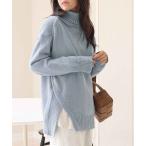 ショッピングチュニック ニット セーター スリットニットチュニック レディース