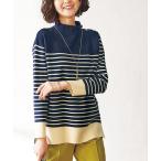 ニット セーター ミラノリブ素材ボーダーニットプルオーバー レディース