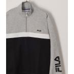 スウェット 【FILA/フィラ】ワンポイント刺繍切替ハーフジップスウェット/裏起毛