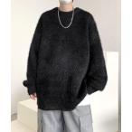 ショッピングウール ニット メンズ 「FVLMEN」shaggy crew knit pullover/シャギー クルー ニット プルオーバー