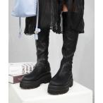 ブーツ 厚底ウェッジフィットロングブーツ / 厚底ブーツ / 厚底ロングブーツ レディース