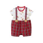 ベビー服 ロンパース ミキハウスチェックショートオール