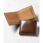 財布 コードバン調 牛本革 フルグレイン スムースレザー  ボックス型コイン収納 二つ折り財布